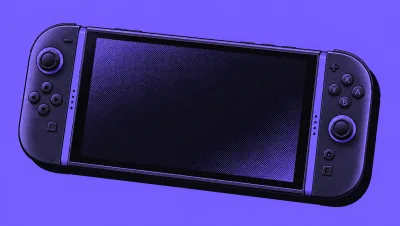 Nintendo Switch 2 in purple and black duotone